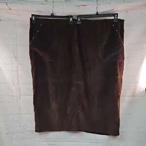 4/$20 Brown Knee-Length Pencil Skirt for Work